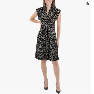 FRENCH CONNECTION Jersey Floral Sundress | Size 8 | Faux Wrap | Tie Belt